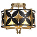 Myhouse Lighting Quorum - 283-18-5980 - Three Light Semi Flush Mount - Mariposa - Matte Black w/Aged Brass