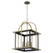 Myhouse Lighting Quorum - 8216-4-5980 - Four Light Pendant - Moritz - Matte Black w/Aged Brass