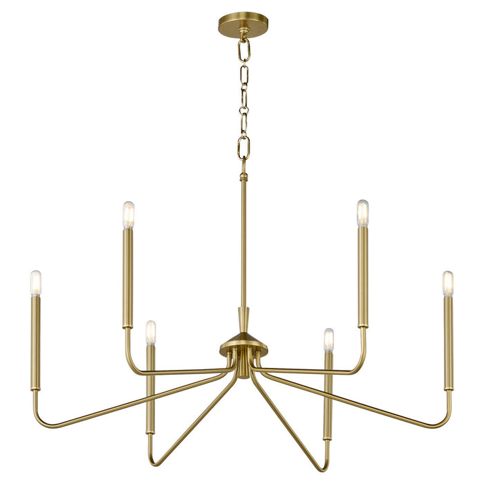 Myhouse Lighting Quorum - 6238-6-80 - Six Light Chandelier - Providence - Aged Brass