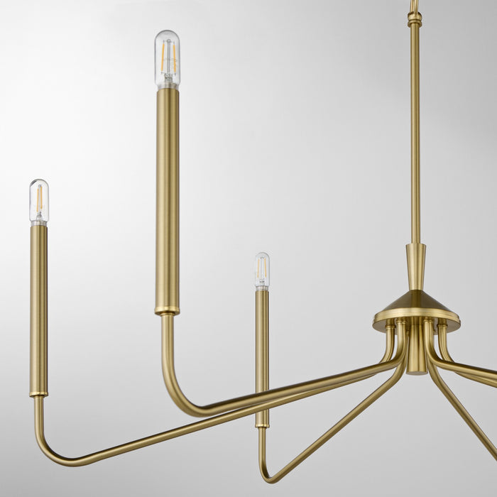 Myhouse Lighting Quorum - 6238-6-80 - Six Light Chandelier - Providence - Aged Brass