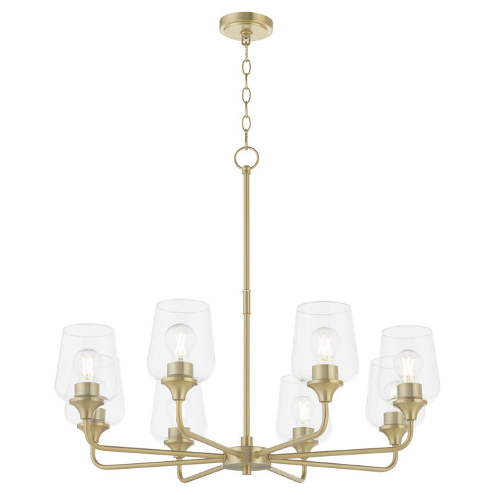 Myhouse Lighting Quorum - 6313-8-80 - Eight Light Chandelier - Raymond - Aged Brass