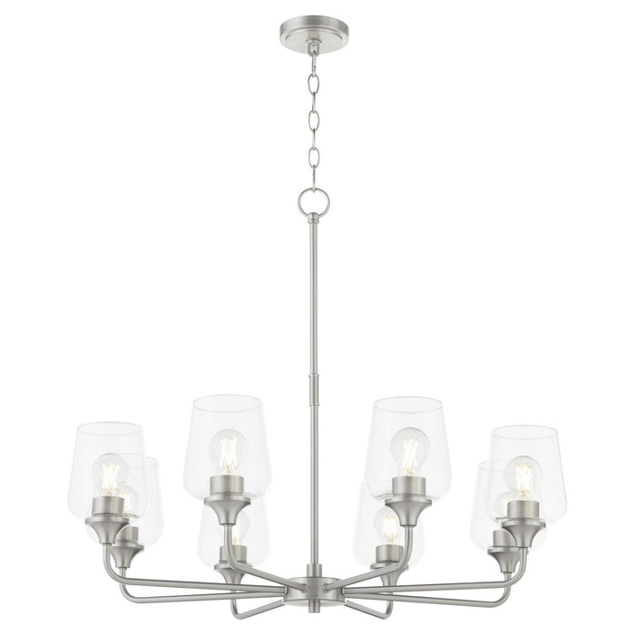 Myhouse Lighting Quorum - 6313-8-65 - Eight Light Chandelier - Raymond - Satin Nickel