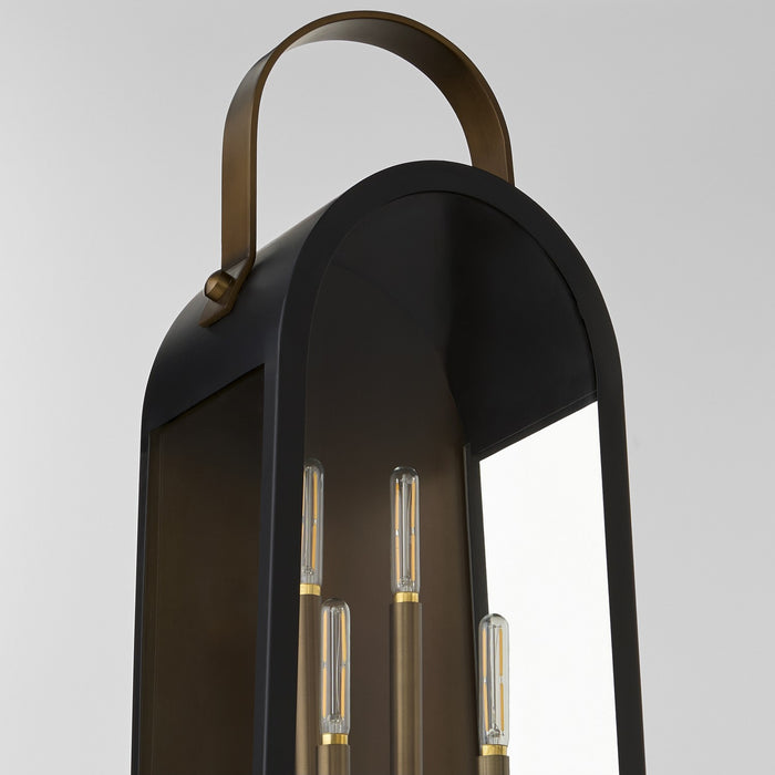 Myhouse Lighting Quorum - 72-30-5982 - Four Light Lantern - Rossi - Matte Black w/ Aged Copper