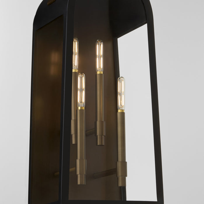 Myhouse Lighting Quorum - 72-30-5982 - Four Light Lantern - Rossi - Matte Black w/ Aged Copper