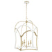 Myhouse Lighting Quorum - 8217-4-0880 - Four Light Lantern - Tiffany - Studio White w/ Aged Brass