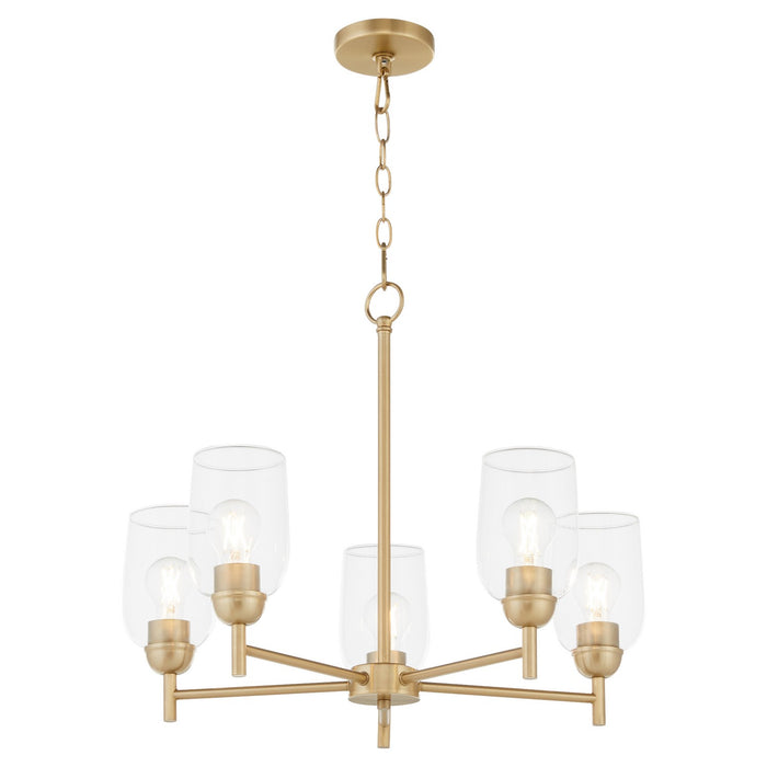 Myhouse Lighting Quorum - 6112-5-80 - Five Light Chandelier - Wallinger - Aged Brass