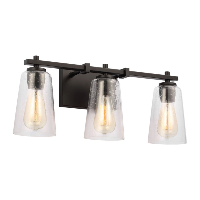 Myhouse Lighting Visual Comfort Studio - VS24303MBK - Three Light Vanity - Mercer - Midnight Black