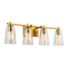 Myhouse Lighting Visual Comfort Studio - VS24304BBS - Four Light Vanity - Mercer - Burnished Brass