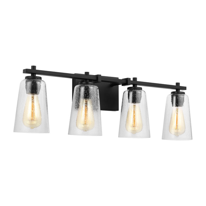 Myhouse Lighting Visual Comfort Studio - VS24304MBK - Four Light Vanity - Mercer - Midnight Black