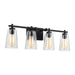 Myhouse Lighting Visual Comfort Studio - VS24304MBK - Four Light Vanity - Mercer - Midnight Black