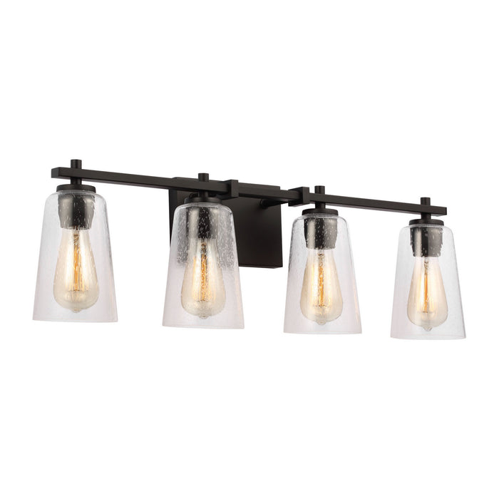 Myhouse Lighting Visual Comfort Studio - VS24304MBK - Four Light Vanity - Mercer - Midnight Black