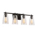 Myhouse Lighting Visual Comfort Studio - VS24304MBK - Four Light Vanity - Mercer - Midnight Black