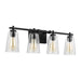 Myhouse Lighting Visual Comfort Studio - VS24304MBK - Four Light Vanity - Mercer - Midnight Black