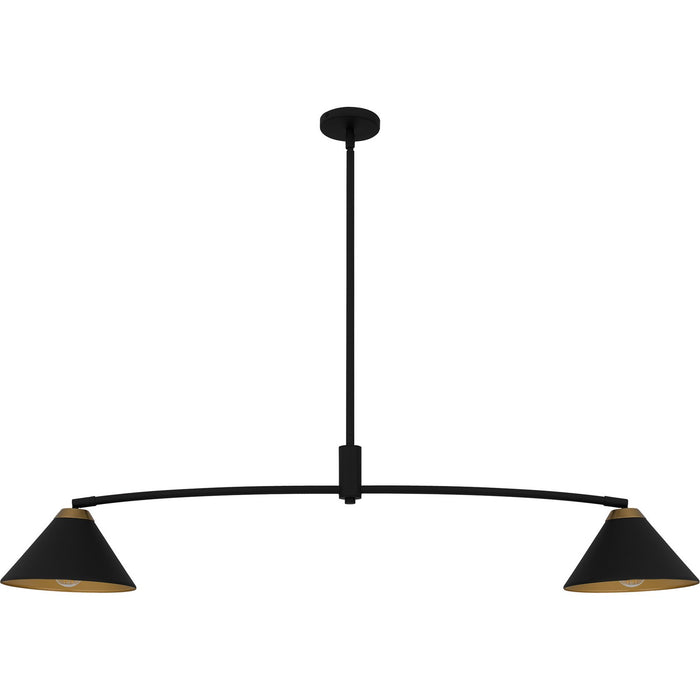 Myhouse Lighting Quoizel - ALS252MBK - Two Light Linear Chandelier - Alscott - Matte Black