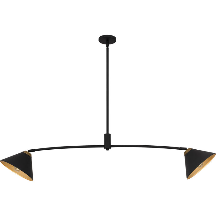 Myhouse Lighting Quoizel - ALS252MBK - Two Light Linear Chandelier - Alscott - Matte Black