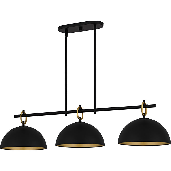 Myhouse Lighting Quoizel - CEO344MBK - Three Light Linear Chandelier - Cleo - Matte Black
