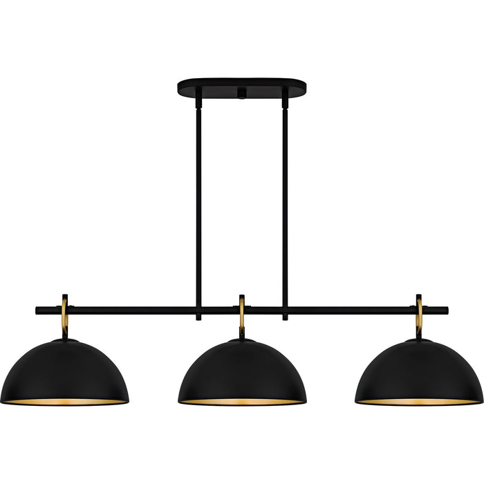 Myhouse Lighting Quoizel - CEO344MBK - Three Light Linear Chandelier - Cleo - Matte Black