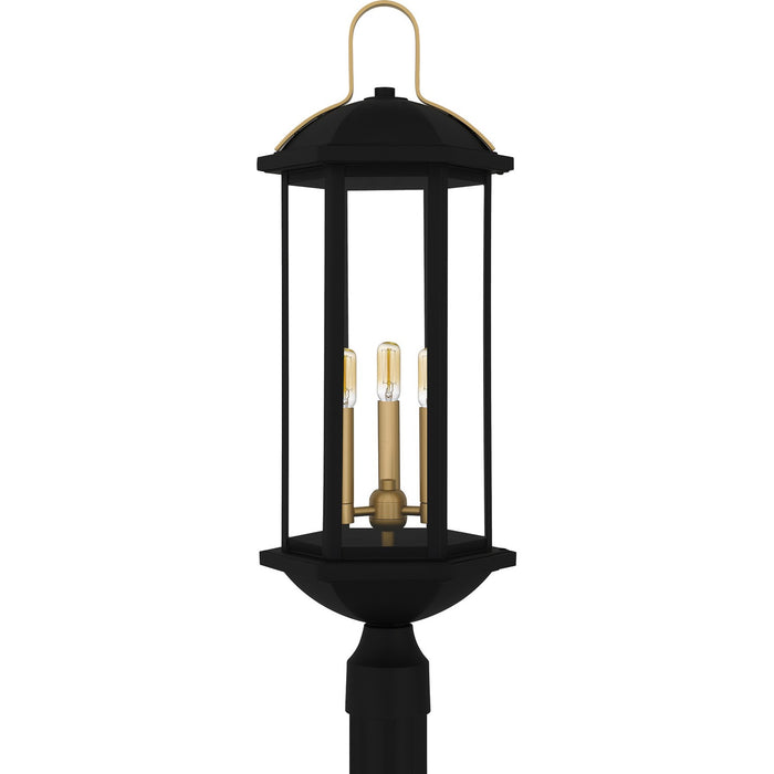 Myhouse Lighting Quoizel - CFD9010MBK - Three Light Outdoor Post Lantern - Crestfield - Matte Black