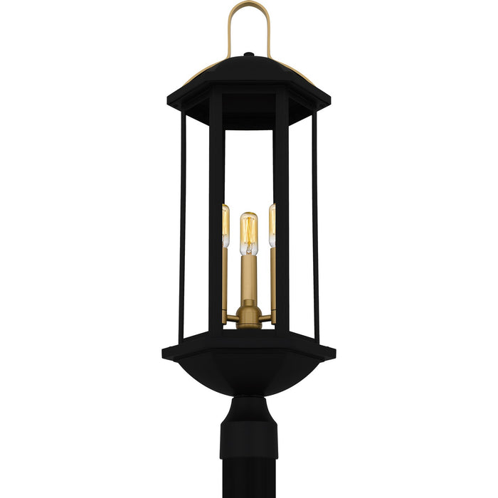 Myhouse Lighting Quoizel - CFD9010MBK - Three Light Outdoor Post Lantern - Crestfield - Matte Black