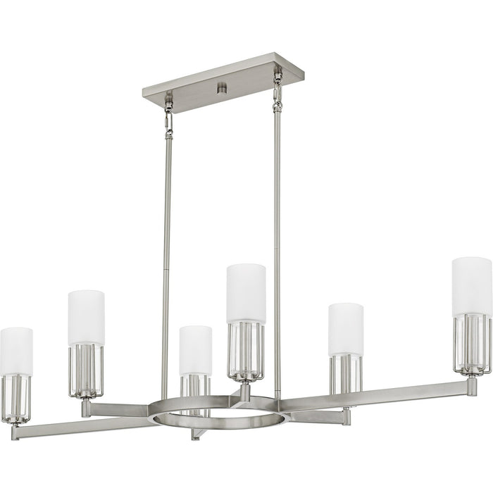 Myhouse Lighting Quoizel - CRZ648BN - Six Light Linear Chandelier - Cruz - Brushed Nickel
