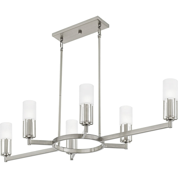 Myhouse Lighting Quoizel - CRZ648BN - Six Light Linear Chandelier - Cruz - Brushed Nickel