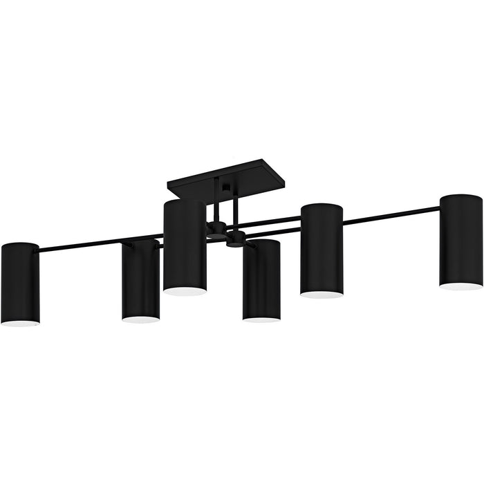 Myhouse Lighting Quoizel - FLD1750MBK - Six Light Semi-Flush Mount - Foreland - Matte Black