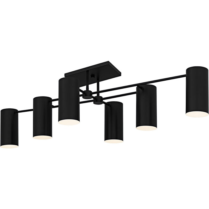Myhouse Lighting Quoizel - FLD1750MBK - Six Light Semi-Flush Mount - Foreland - Matte Black