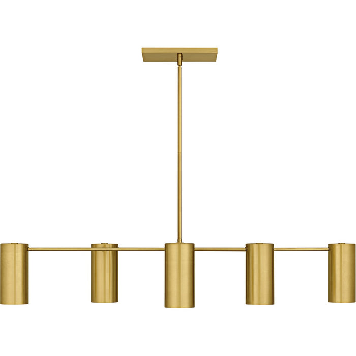 Myhouse Lighting Quoizel - FLD650BRG - Six Light Linear Chandelier - Foreland - Brushed Gold