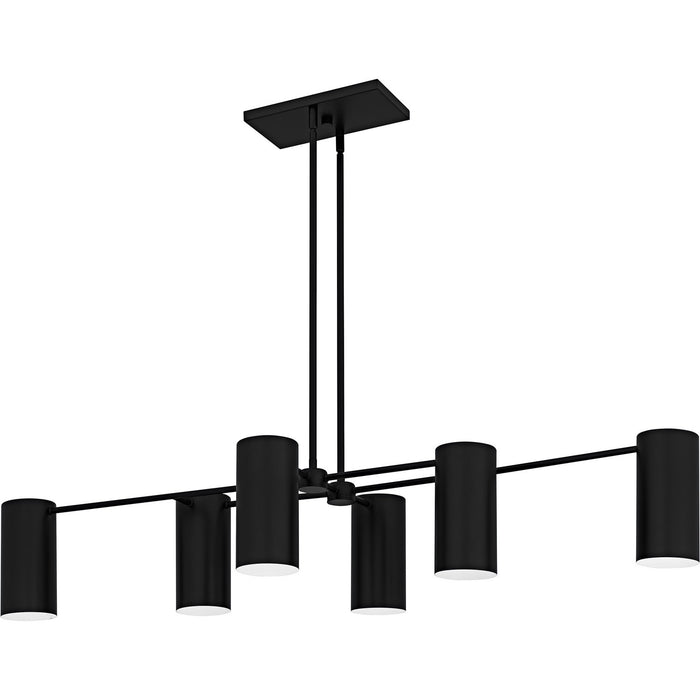 Myhouse Lighting Quoizel - FLD650MBK - Six Light Linear Chandelier - Foreland - Matte Black