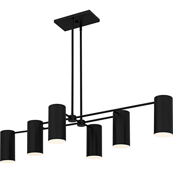 Myhouse Lighting Quoizel - FLD650MBK - Six Light Linear Chandelier - Foreland - Matte Black
