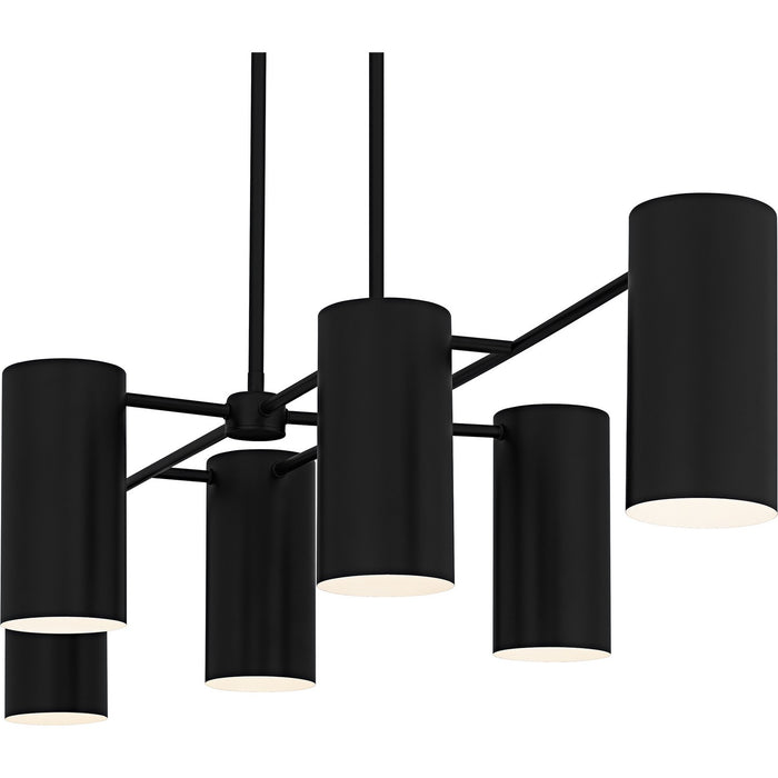 Myhouse Lighting Quoizel - FLD650MBK - Six Light Linear Chandelier - Foreland - Matte Black