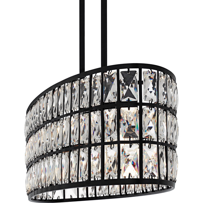 Myhouse Lighting Quoizel - GIB542MBK - Five Light Linear Chandelier - Gibson - Matte Black