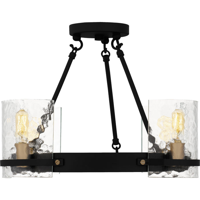 Myhouse Lighting Quoizel - GLC1720MBK - Four Light Semi-Flush Mount - Gloucester - Matte Black