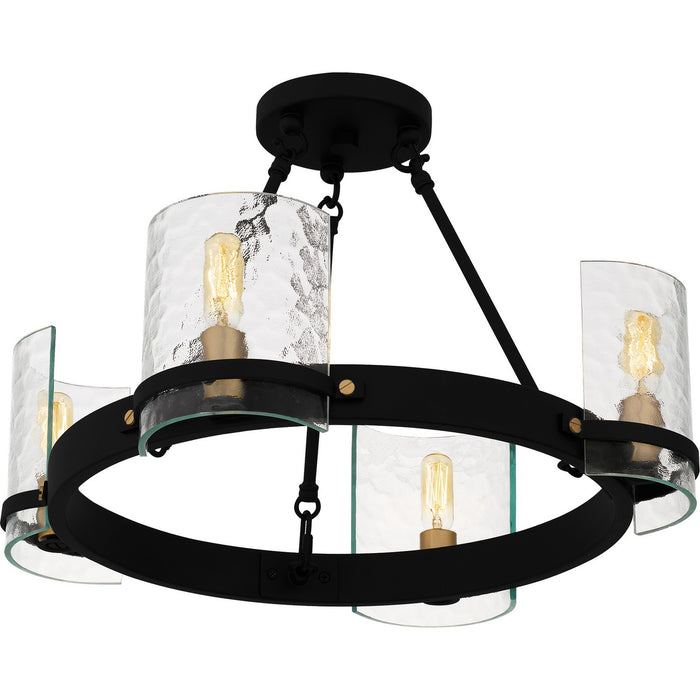 Myhouse Lighting Quoizel - GLC1720MBK - Four Light Semi-Flush Mount - Gloucester - Matte Black