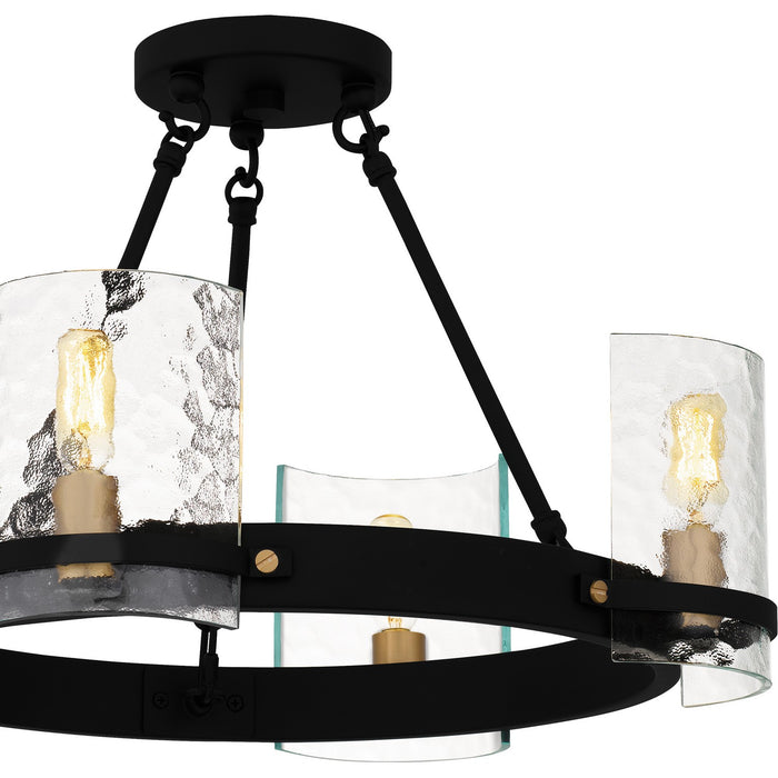 Myhouse Lighting Quoizel - GLC1720MBK - Four Light Semi-Flush Mount - Gloucester - Matte Black