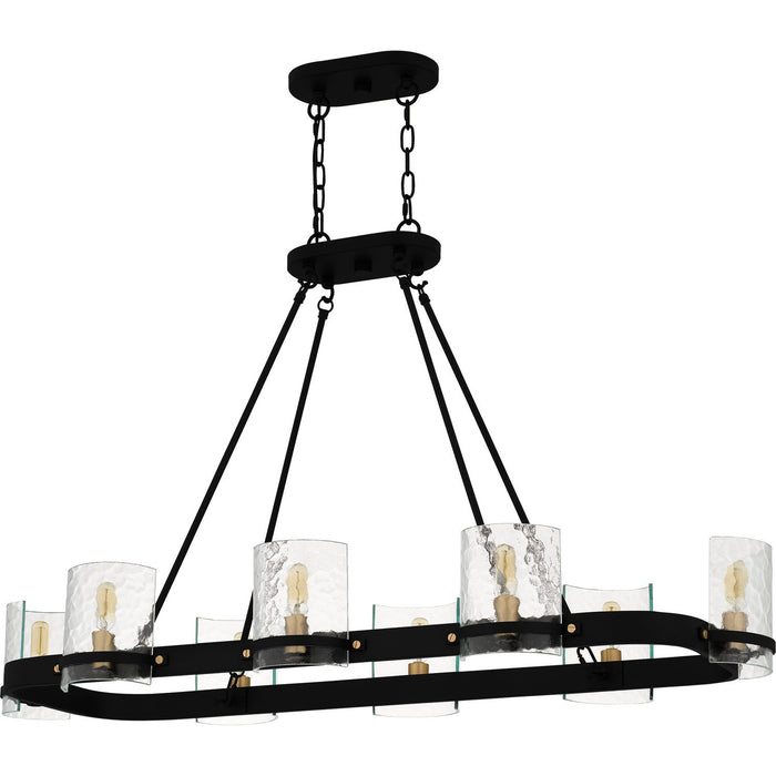 Myhouse Lighting Quoizel - GLC842MBK - Eight Light Linear Chandelier - Gloucester - Matte Black