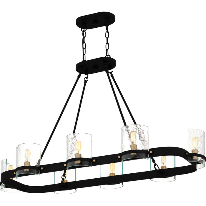 Myhouse Lighting Quoizel - GLC842MBK - Eight Light Linear Chandelier - Gloucester - Matte Black