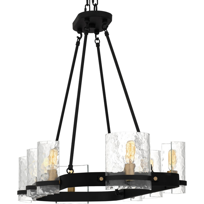 Myhouse Lighting Quoizel - GLC842MBK - Eight Light Linear Chandelier - Gloucester - Matte Black