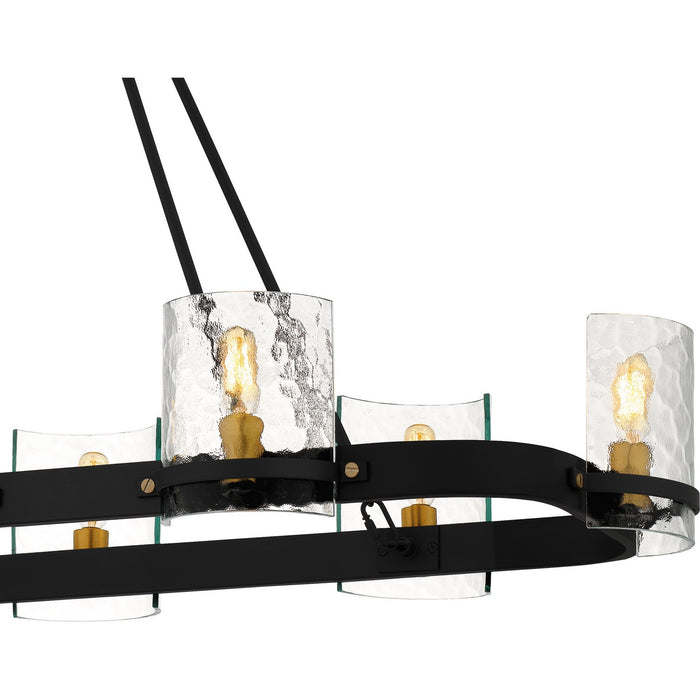 Myhouse Lighting Quoizel - GLC842MBK - Eight Light Linear Chandelier - Gloucester - Matte Black