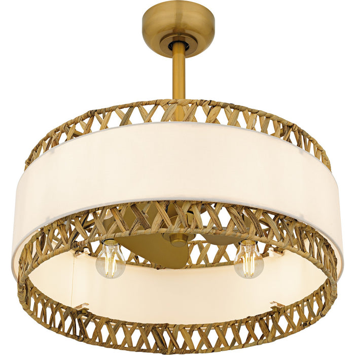 Myhouse Lighting Quoizel - KAT3124BRG - Four Light Fan Light - Kate - Brushed Gold