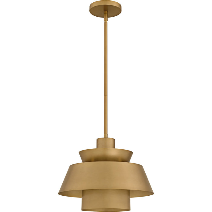 Myhouse Lighting Quoizel - LMI1814BWS - One Light Pendant - Lumi - Brushed Weathered Brass