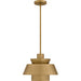 Myhouse Lighting Quoizel - LMI1814BWS - One Light Pendant - Lumi - Brushed Weathered Brass