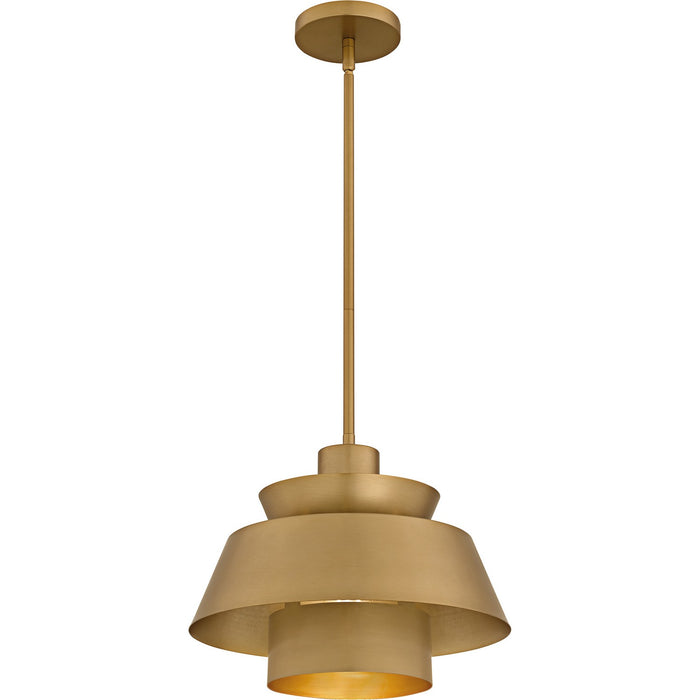 Myhouse Lighting Quoizel - LMI1814BWS - One Light Pendant - Lumi - Brushed Weathered Brass