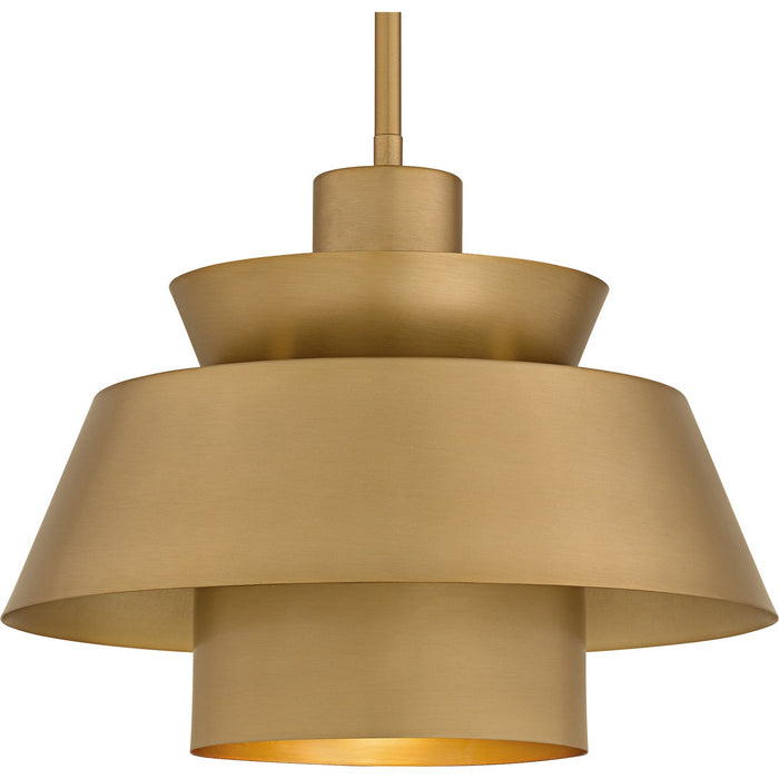 Myhouse Lighting Quoizel - LMI1814BWS - One Light Pendant - Lumi - Brushed Weathered Brass