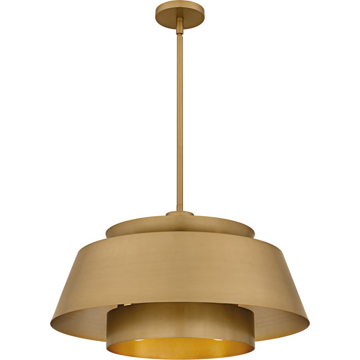 Myhouse Lighting Quoizel - LMI2824BWS - Three Light Pendant - Lumi - Brushed Weathered Brass