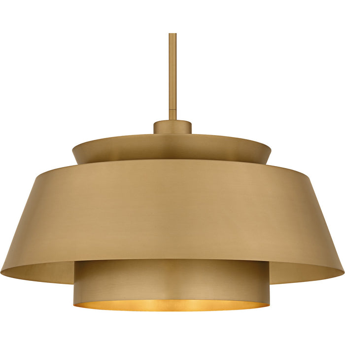 Myhouse Lighting Quoizel - LMI2824BWS - Three Light Pendant - Lumi - Brushed Weathered Brass