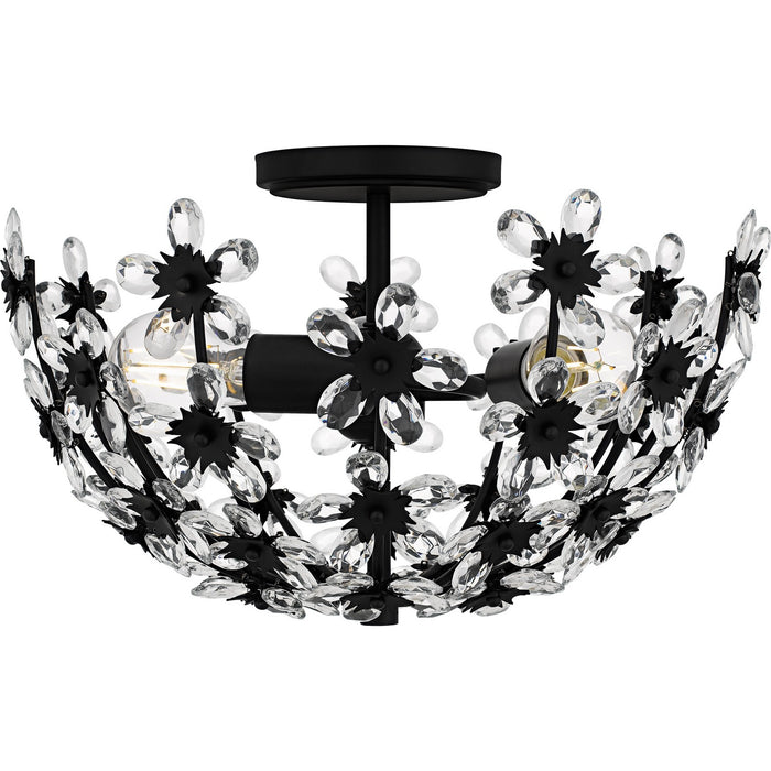 Myhouse Lighting Quoizel - QSF6783MBK - Three Light Semi-Flush Mount - Rosemary - Matte Black