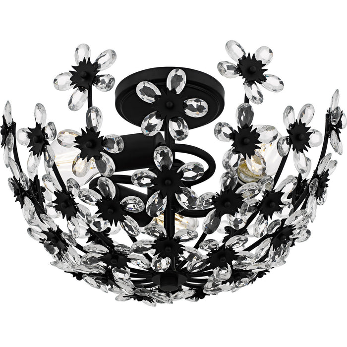 Myhouse Lighting Quoizel - QSF6783MBK - Three Light Semi-Flush Mount - Rosemary - Matte Black