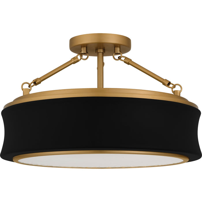 Myhouse Lighting Quoizel - QSF6801MBK - Three Light Semi-Flush Mount - Dylan - Matte Black