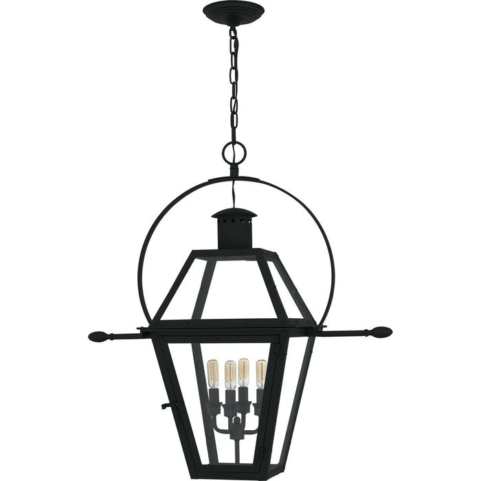 Myhouse Lighting Quoizel - RO1914EK - Four Light Outdoor Hanging Lantern - Rue De Royal - Earth Black